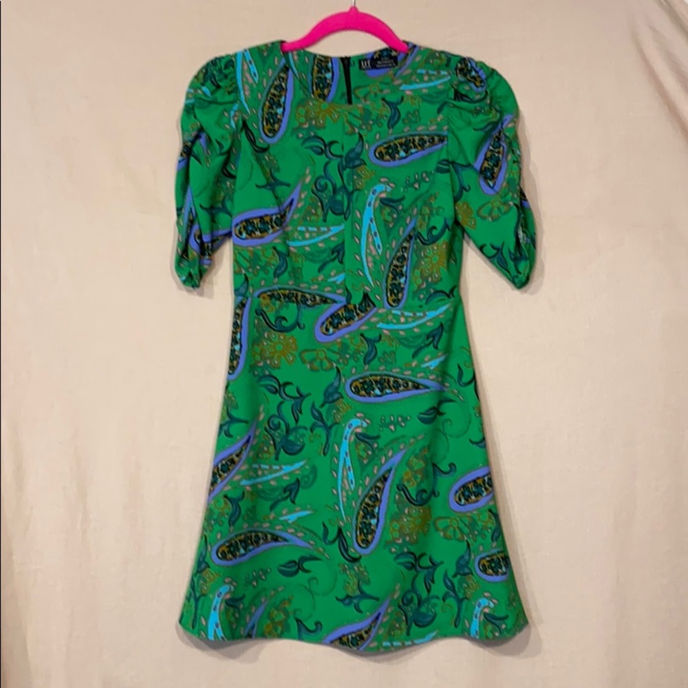 Zara TRF Collection green paisley dress! Size XS.